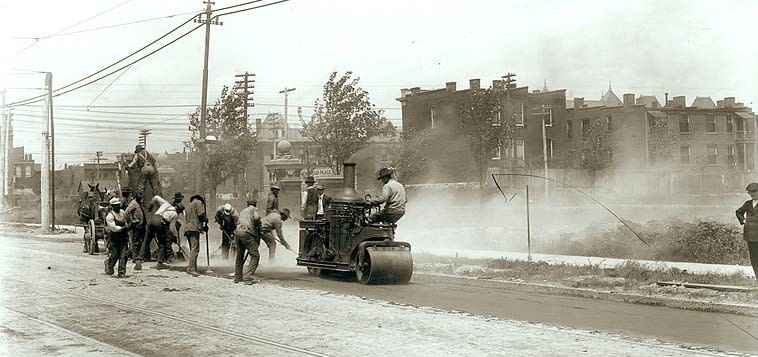 history of paving